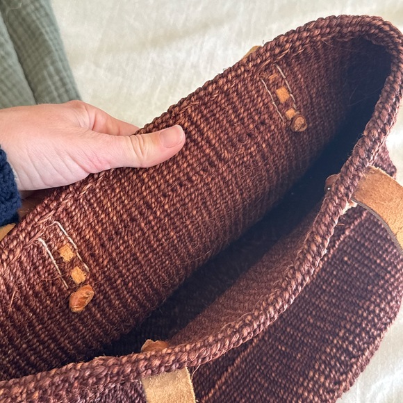 Vintage Brown Sisal Woven Tote Bag - Picture 11 of 11